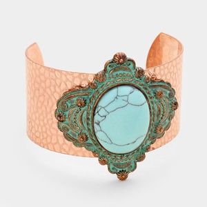 Copper Turquoise Cuff Bracelet